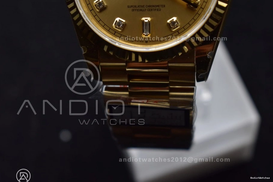 Edition Diamond vr3255 President (Gain with Square DayDate V5 36 Best Steel 695 Weight) on Bracelet QF Gold YG 904L ZipUp Dial 0327